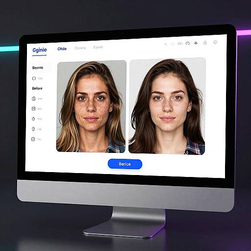 Futuristic Aging Photo Tool Interface