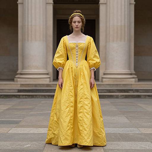 Woman in Yellow Renaissance Dress