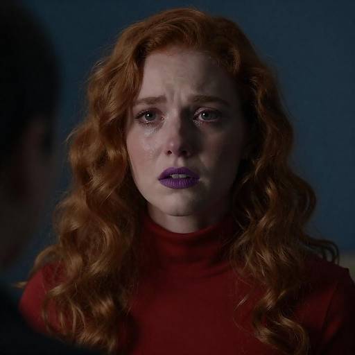 Intense Portrait of a Distressed Woman