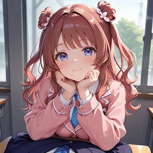 Illustration of Hanami saki, gakuen idolmaster in the style of Kedama milk