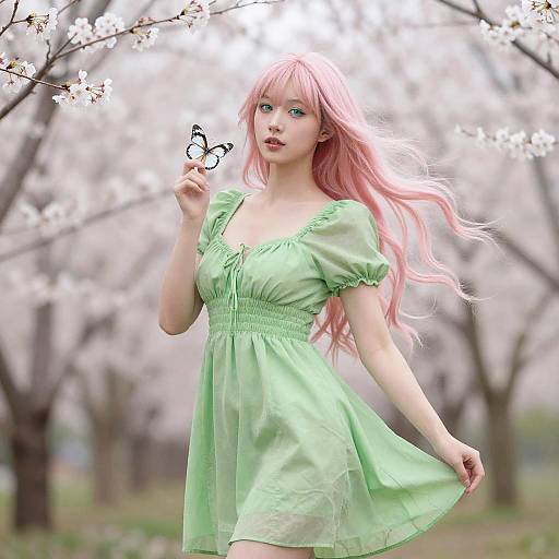 Pastel Cherry Blossom Editorial Portrait