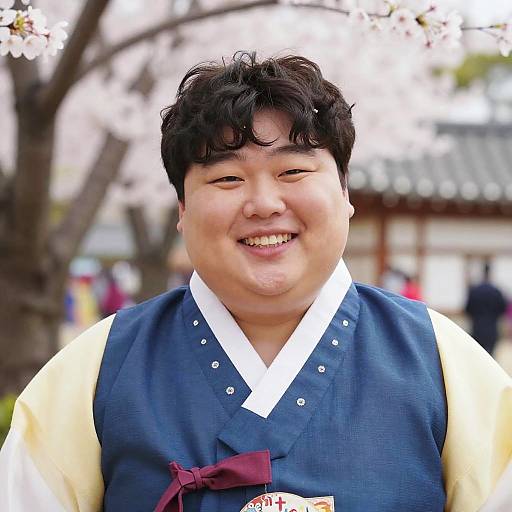 Chubby Korean in Vibrant Hanbok