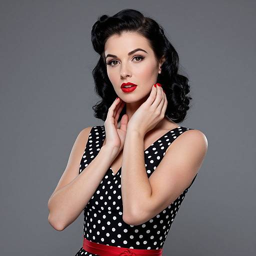 Vintage 1950s Pin-Up Woman Portrait