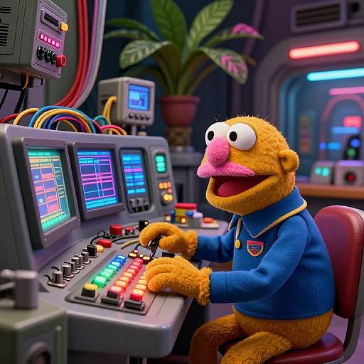 Futuristic Muppet at Control Panel