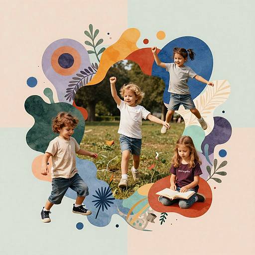 Eclectic Realism: Child Playing Joyfully