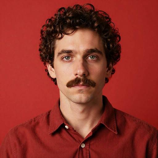 Portrait of a Serious Man in Red