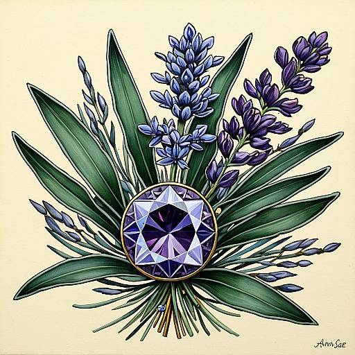 Lavender with Blue Diamond Centerpiece