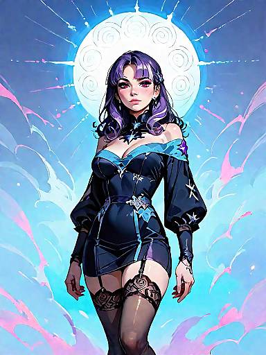 Dark Fantasy Woman in Velvet Bodysuit