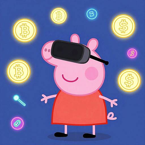 Futuristic Peppa Crypto Cartoon Pig