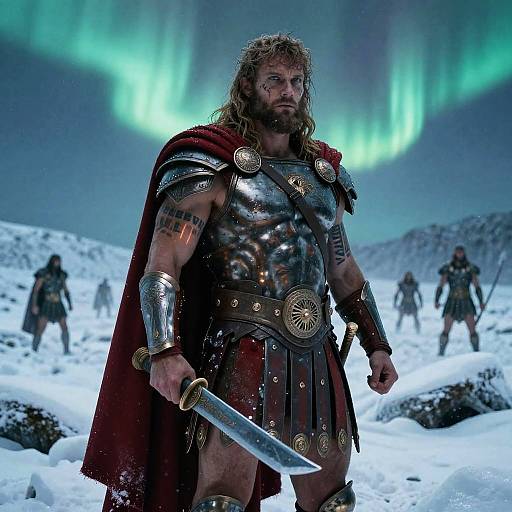 Ares, God of War in Frozen Wasteland