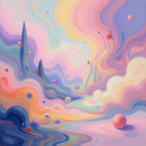 Surreal Dreamscape with Vibrant Pastels