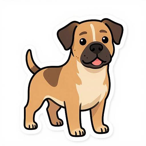 Cute Neapolitan Mastiff Cartoon Sticker