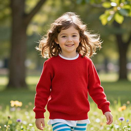 Joyful Girl in Sunny Park
