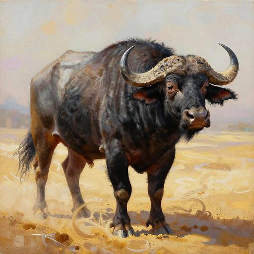 Majestic Buffalo in Golden Sandstorm