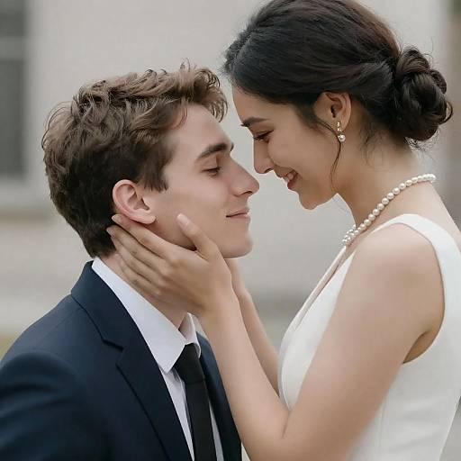 Romantic couple in elegant attire