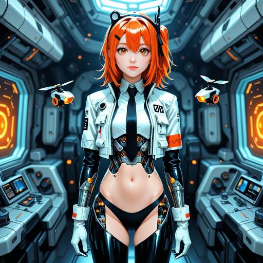 Futuristic Android Cowboy in Mecha Suit