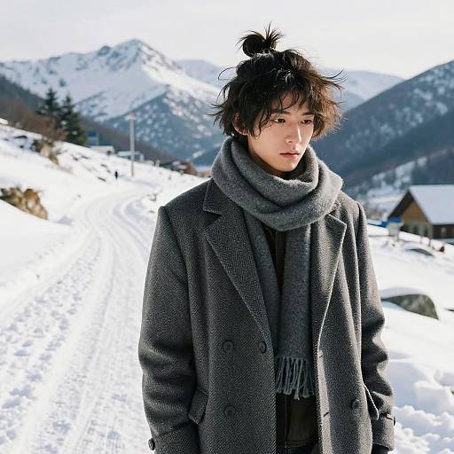 Messy Top Knot in Snowy Fashion