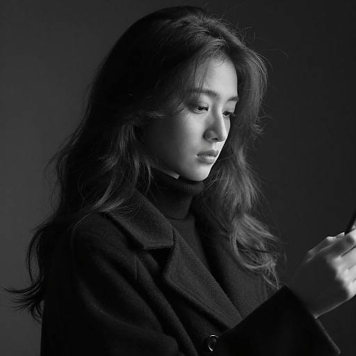 Contemplative Black-and-White Portrait