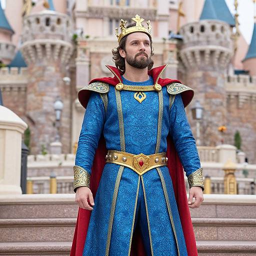 Man in Blue Disney-Inspired King Costume