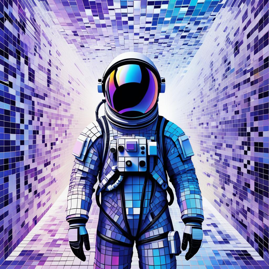 Mosaic Astronaut: A Pixelated Journey