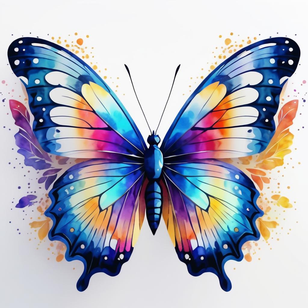 Majestic Butterfly in Vibrant Watercolor