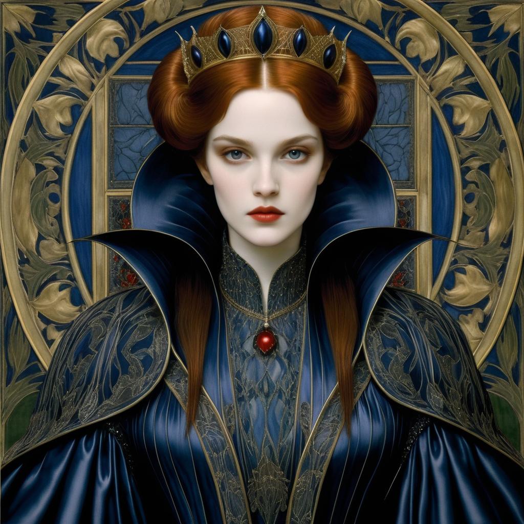 Regal Vampire Queen Portrait in Detail