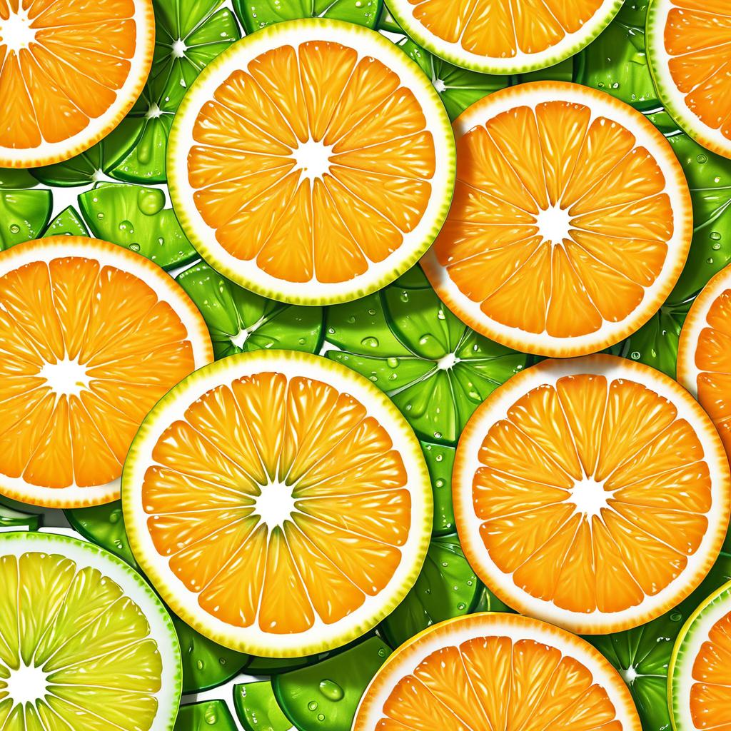 Maximalist Close-Up of Sliced Oranges