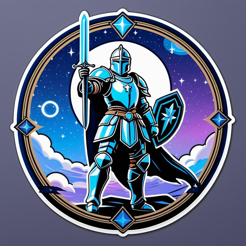 Celestial Knight Icon in Stereoscopic Style