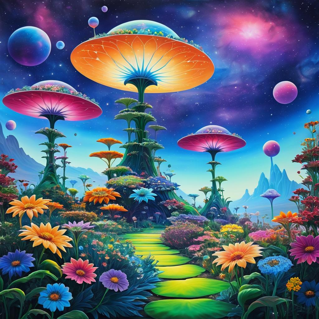 Otherworldly Alien Flower Garden Art