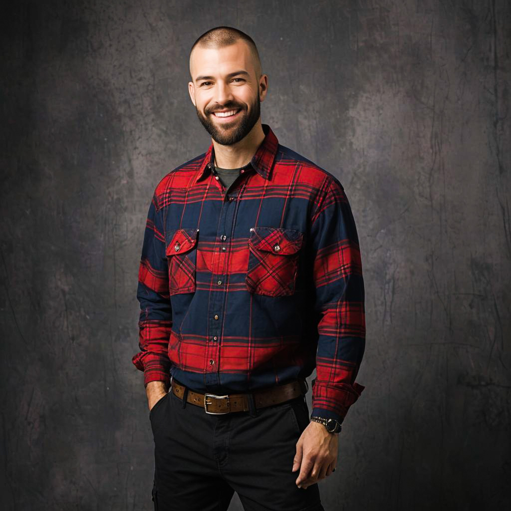 Lumberjack in Casual Flannel Streetwear