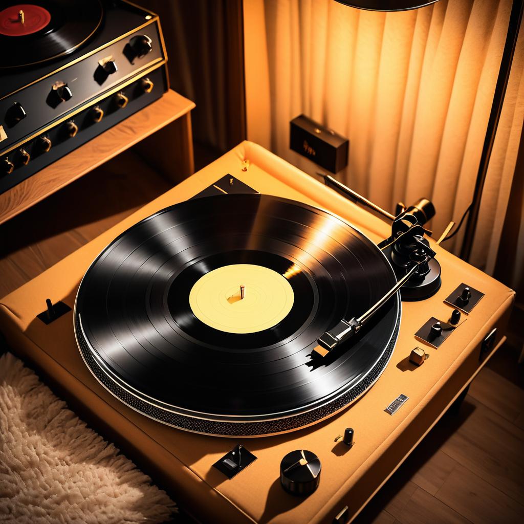 Nostalgic Vinyl on Vintage Turntable