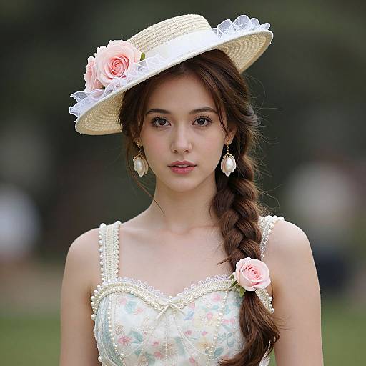 Southern Belle Girl in Realistic Portrait