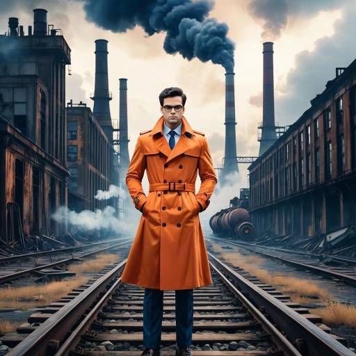 Noir Urban Man in Orange Trench Coat