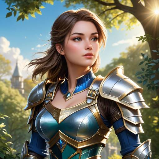 Fantasy Armored Woman in Natural Splendor