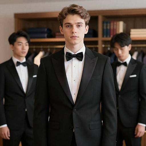 Elegant Tuxedo Portrait in Sophisticated Room