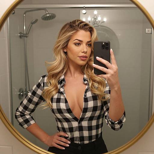 Blonde Woman Taking Mirror Selfie