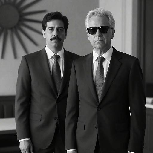 Striking Black-and-White Suit Portrait