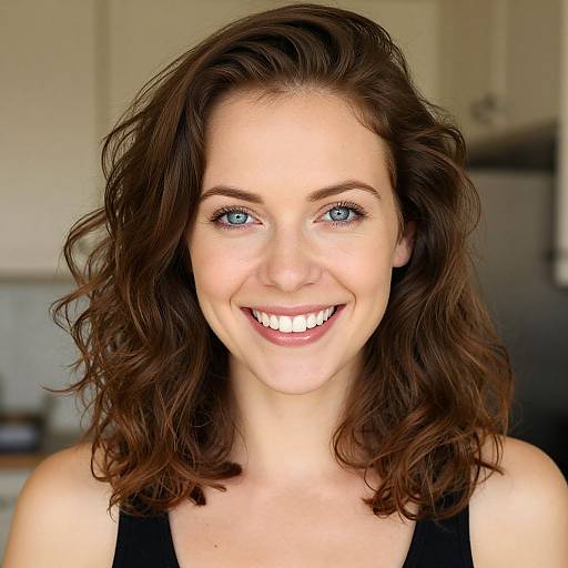 Smiling Woman with Blue Eyes