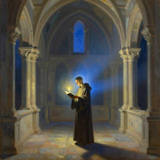 Encaustic Painting of Medieval Cloister