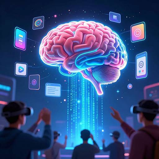 Cyberpunk AI Brain Creating Apps