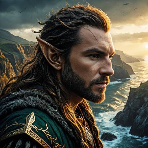 Half-Elf Druid on Coastal Cliff