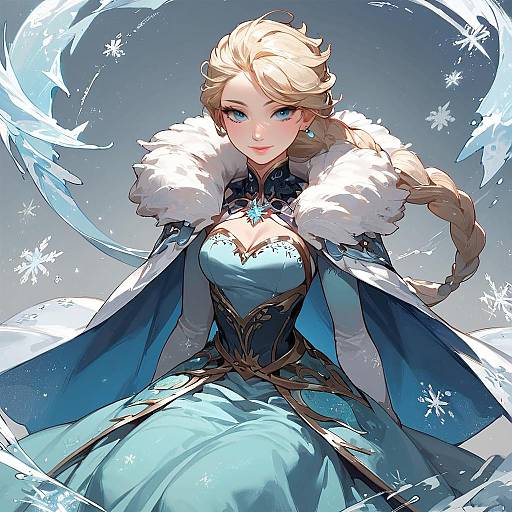 Detailed Elsa Portrait with Braid