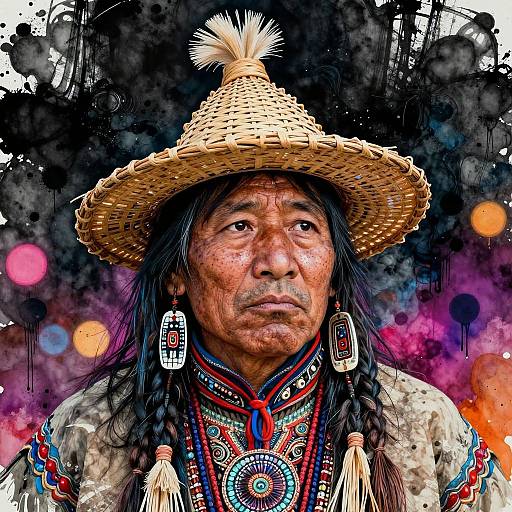 Inuit Tribal Chief Ceremony Portrait