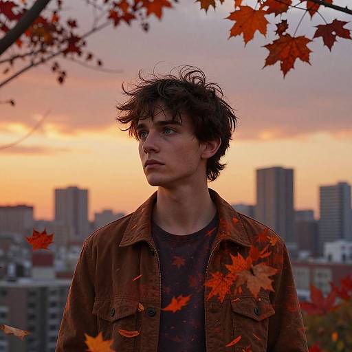 Double-Exposure Urban Autumn Portrait