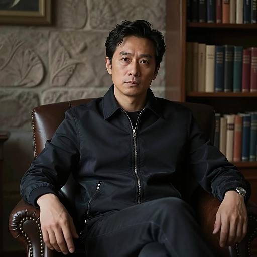 Moody Portrait of a Contemplative Man