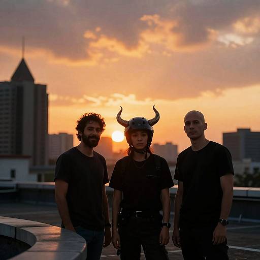 Sunset Rooftop Gathering with Friends