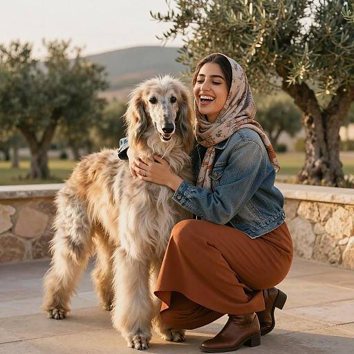Joyful Moment in an Olive Grove