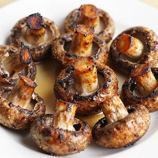 Close-Up of Grilled Mushrooms