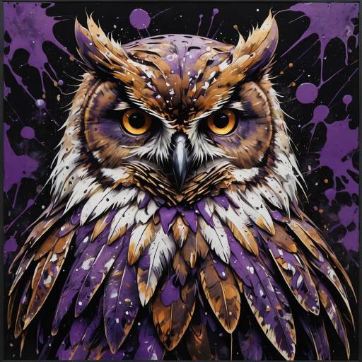 Dynamic Owl with Artistic Feathered Cape Dynamic Owl with Artistic Feathered Cape