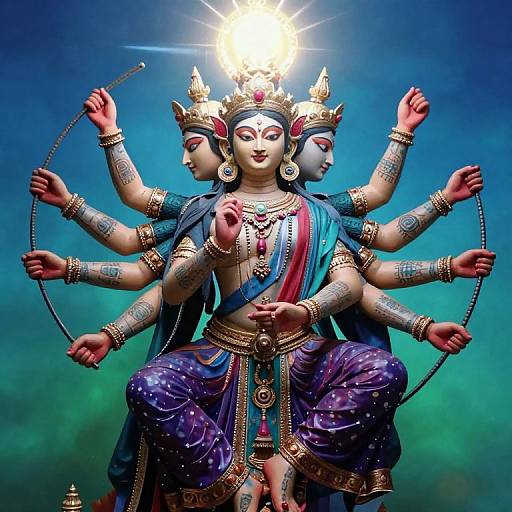 Surreal Multi-Headed Divine Figures